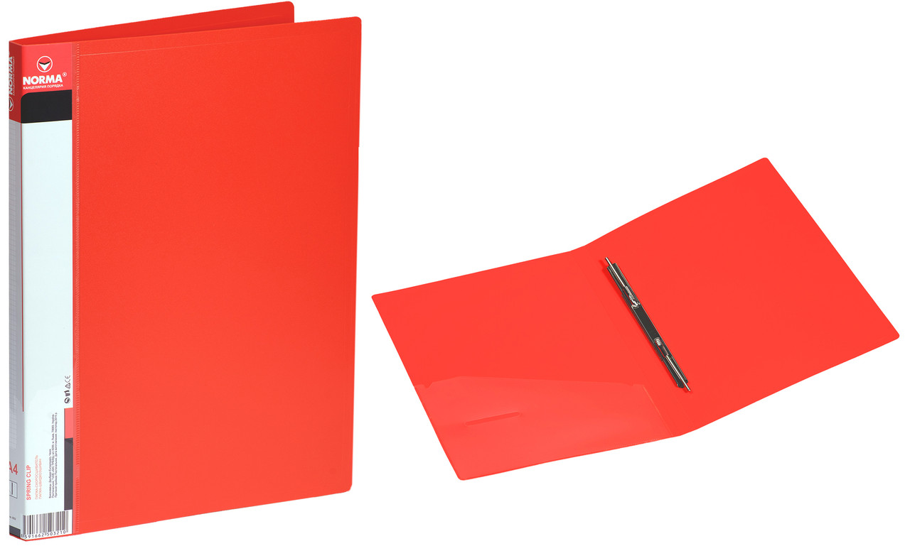 Папка-швидкозшивач NORMA (5032-03N), Clip A, А4, PP, 700 мкм., червона